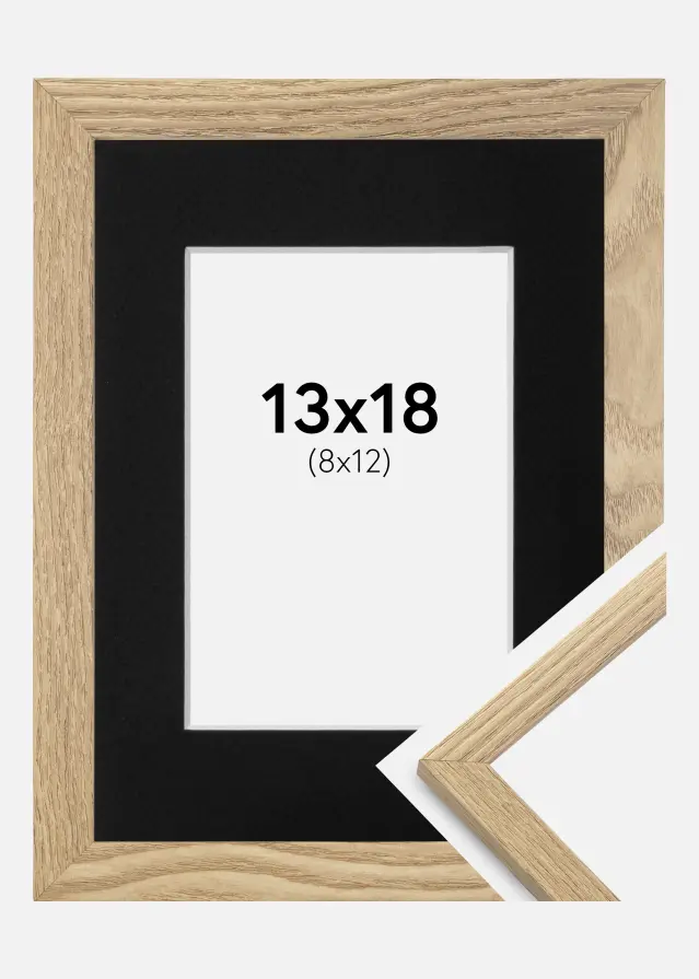 Okvir Trendy Hrast 13x18 cm - Paspartu Crno 9x13 cm