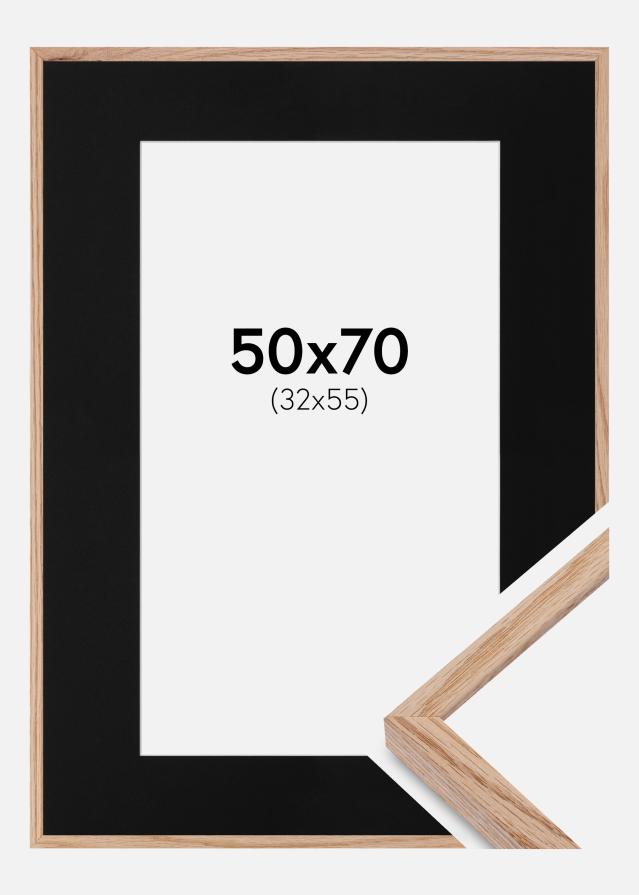 Okvir E-Line Hrast 50x70 cm - Paspartu Crno 33x56 cm