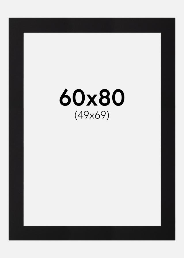 Paspartu Crno Standardni Bijeli unutarnji rub 60x80 cm (49x69)