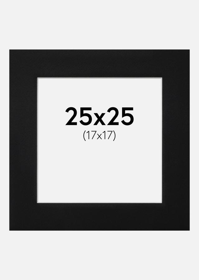 Paspartu Crno Standardni Bijeli unutarnji rub 25x25 cm (17x17)