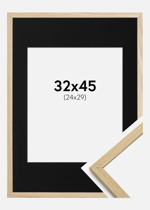 Okvir Edsbyn Hrast 32x45 cm - Paspartu Crno 25x30 cm
