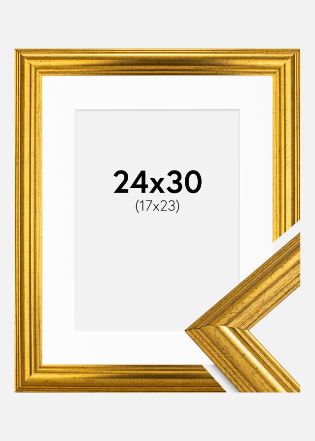 Okvir Västkusten Zlato 24x30 cm - Paspartu Bijelo 18x24 cm