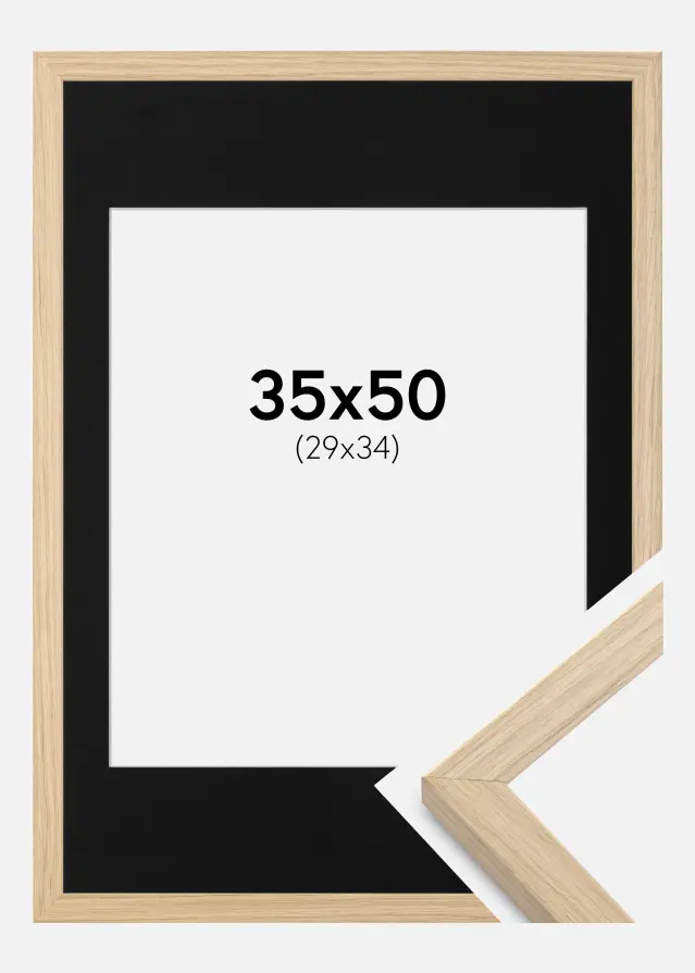 Okvir Grimsåker Hrast 35x50 cm - Paspartu Crno 30x35 cm