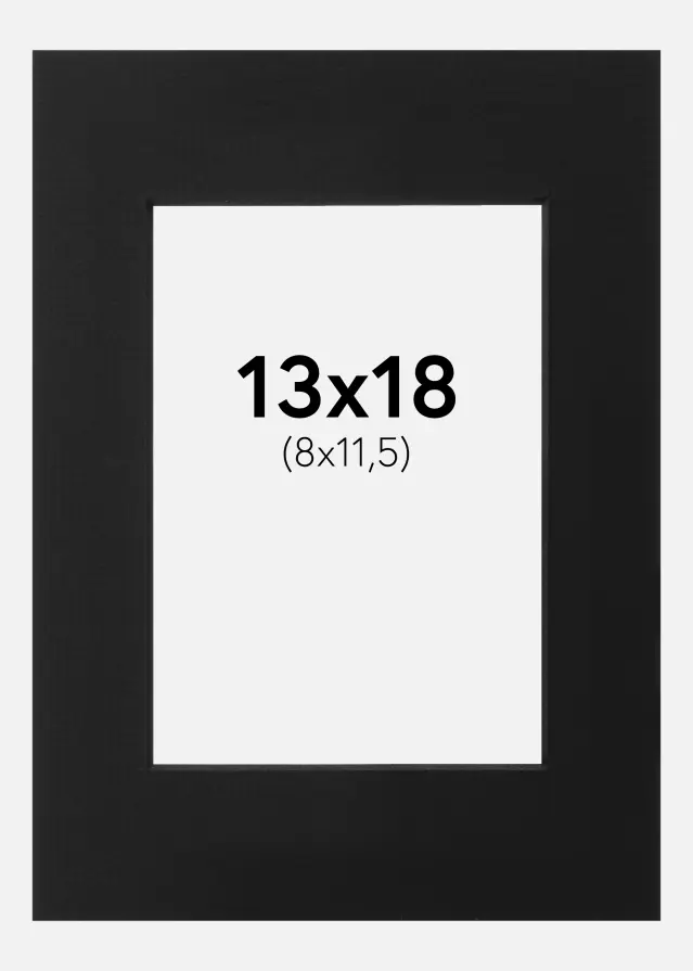 Paspartu Crno Crni unutarnji rub 13x18 cm (8x11,5)