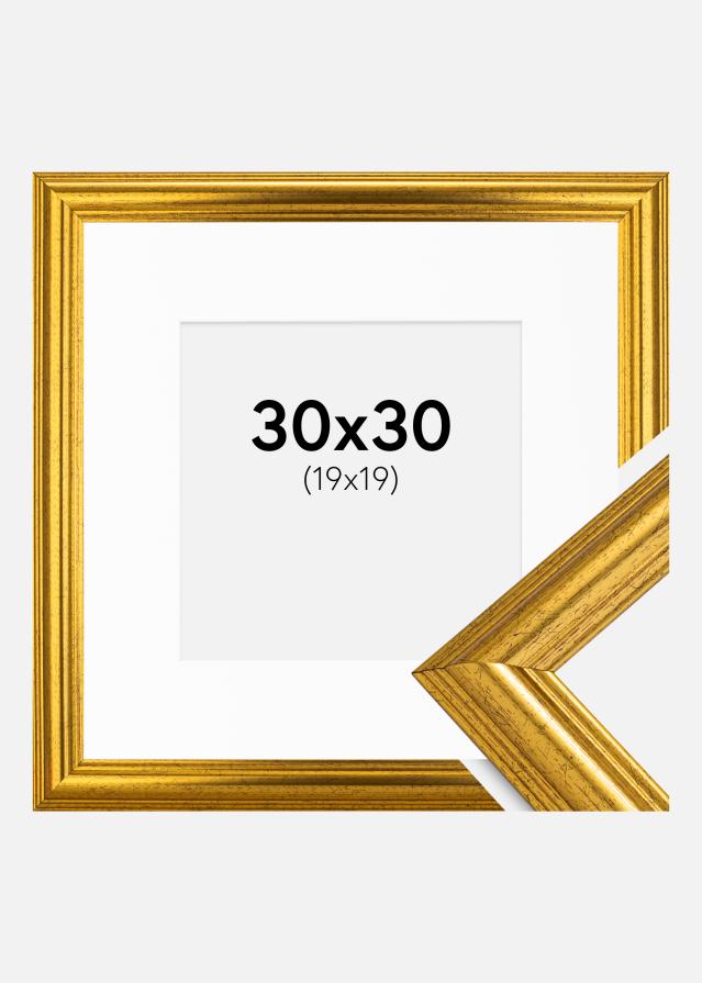 Okvir Västkusten Zlato 30x30 cm - Paspartu Bijelo 20x20 cm