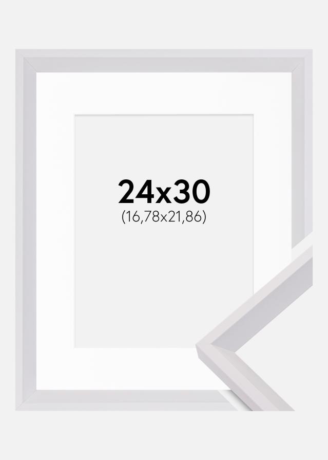 Okvir Globe Bijelo 24x30 cm - Paspartu Bijelo 7x9 inches