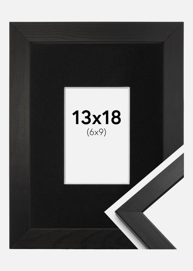 Okvir Profinjeni Crno 13x18 cm - Paspartu Crno 7x10 cm