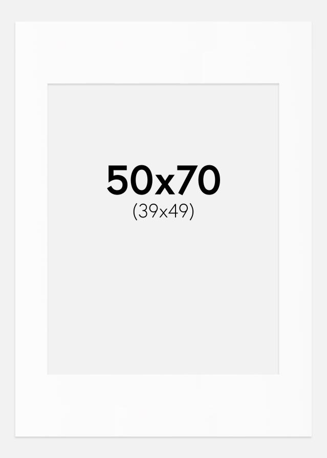 Paspartu Bijelo Standardni Bijeli unutarnji rub 50x70 cm (39x49)