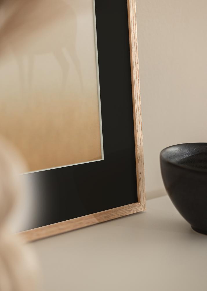 Okvir Tanak Hrast 40x50 cm - Paspartu Crno 12x16 inches