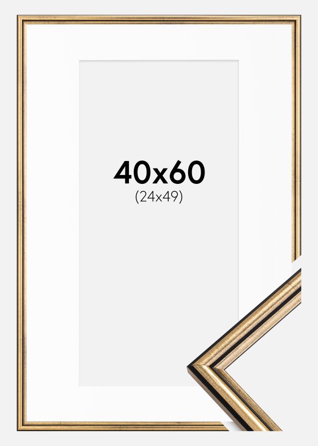 Okvir Horndal Zlato 40x60 cm - Paspartu Bijelo 25x50 cm