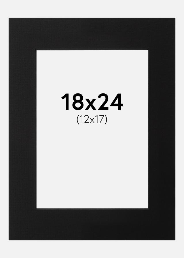 Paspartu Crno Crni unutarnji rub 18x24 cm (12x17)