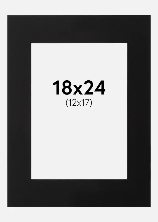 Paspartu Crno Crni unutarnji rub 18x24 cm (12x17)