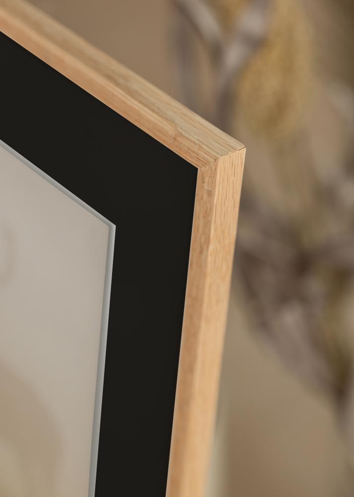 Okvir Tanak Hrast 40x50 cm - Paspartu Crno 12x16 inches