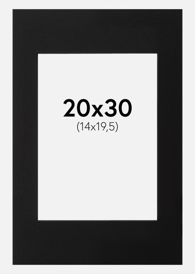 Paspartu Crno Crni unutarnji rub 20x30 cm (14x19,5)