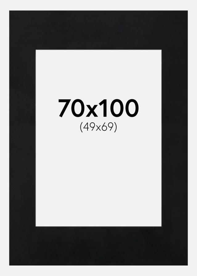 Paspartu Crno Standardni Bijeli unutarnji rub 70x100 cm (49x69)