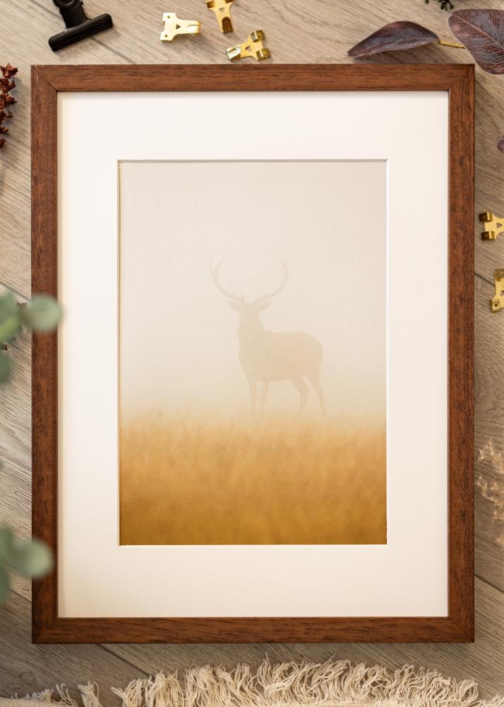 Okvir Hermes Teak 60x90 cm - Paspartui Bijela 50x75 cm