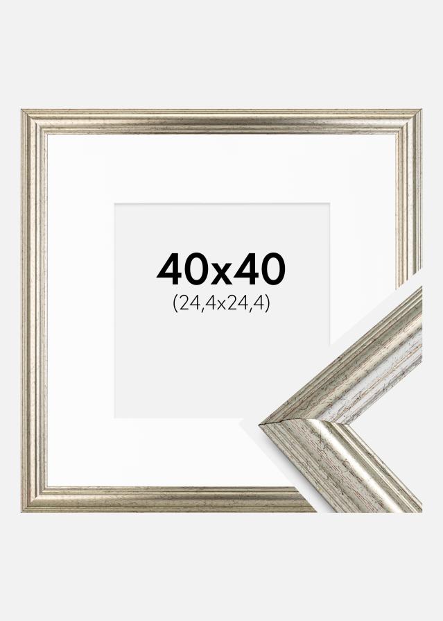 Okvir Västkusten Srebro 40x40 cm - Paspartu Bijelo 10x10 inches