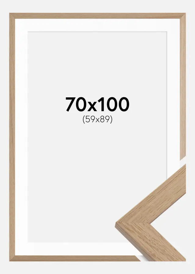 Okvir Trendline Hrast 70x100 cm - Paspartu Bijelo 60x90 cm