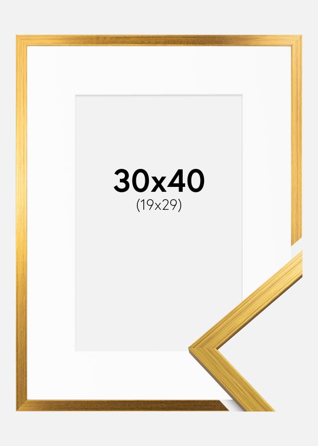 Okvir Edsbyn Zlato 30x40 cm - Paspartu Bijelo 20x30 cm