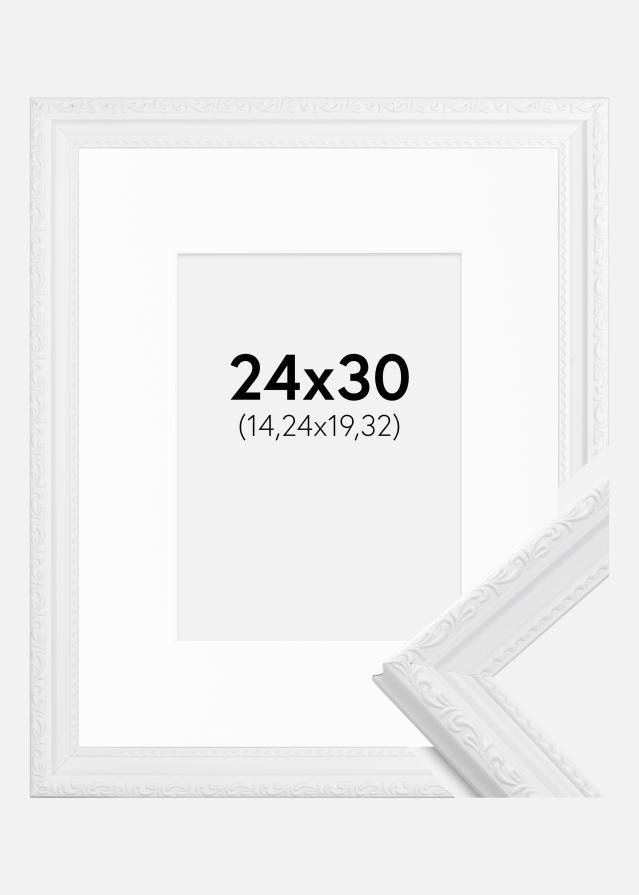 Okvir Abisko Bijelo 24x30 cm - Paspartu Bijelo 6x8 inches
