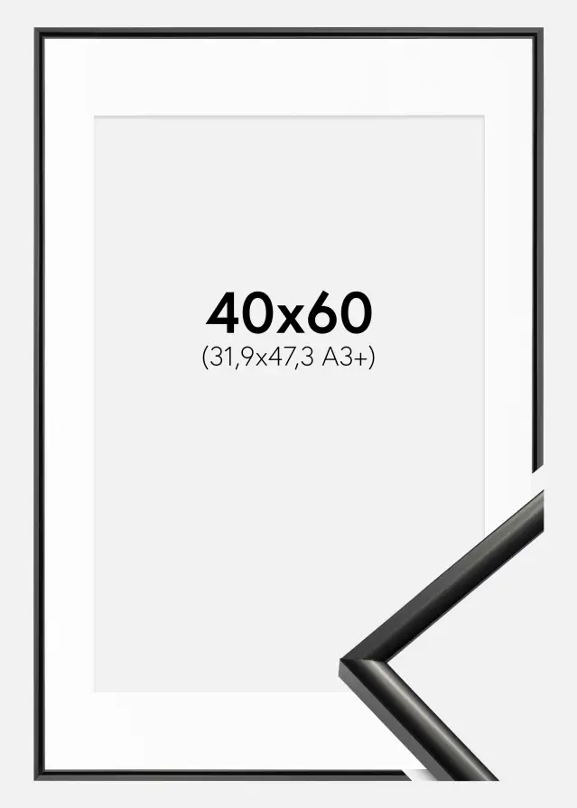 Okvir New Lifestyle Crno 40x60 cm - Paspartu Bijelo 32,9x48,3 cm (A3+)