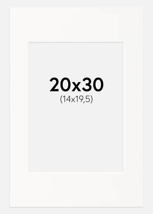 Paspartu Prljavo bijelo Bijeli unutarnji rub 20x30 cm (14x19,5)