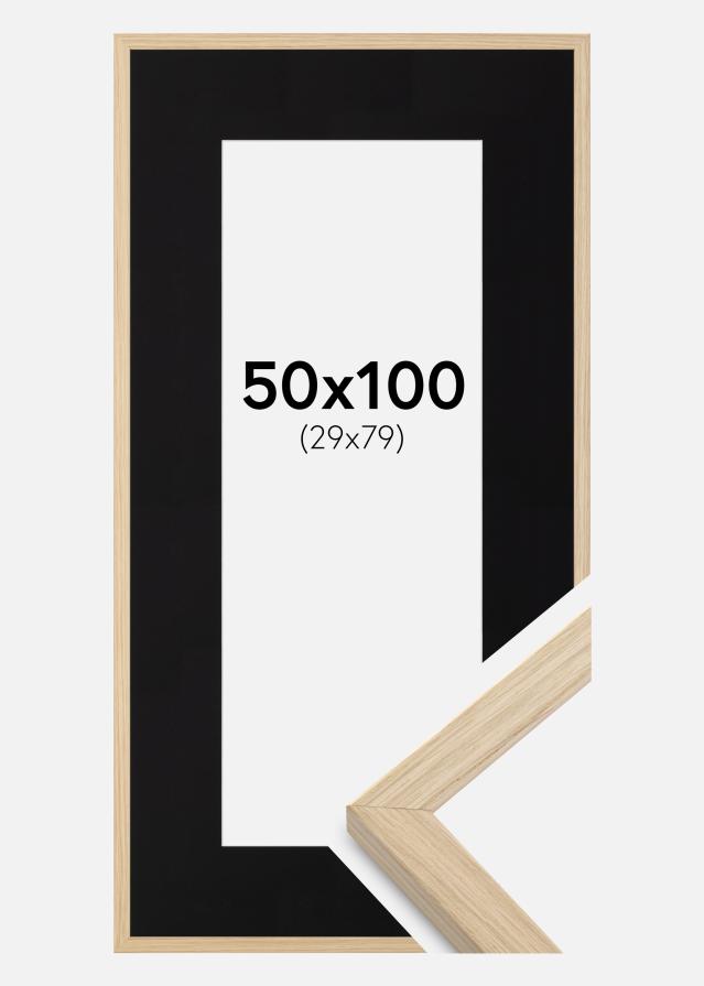 Okvir Grimsåker Hrast 50x100 cm - Paspartu Crno 30x80 cm