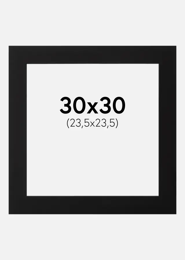 Paspartu Crno Crni unutarnji rub 30x30 cm (23,5x23,5)