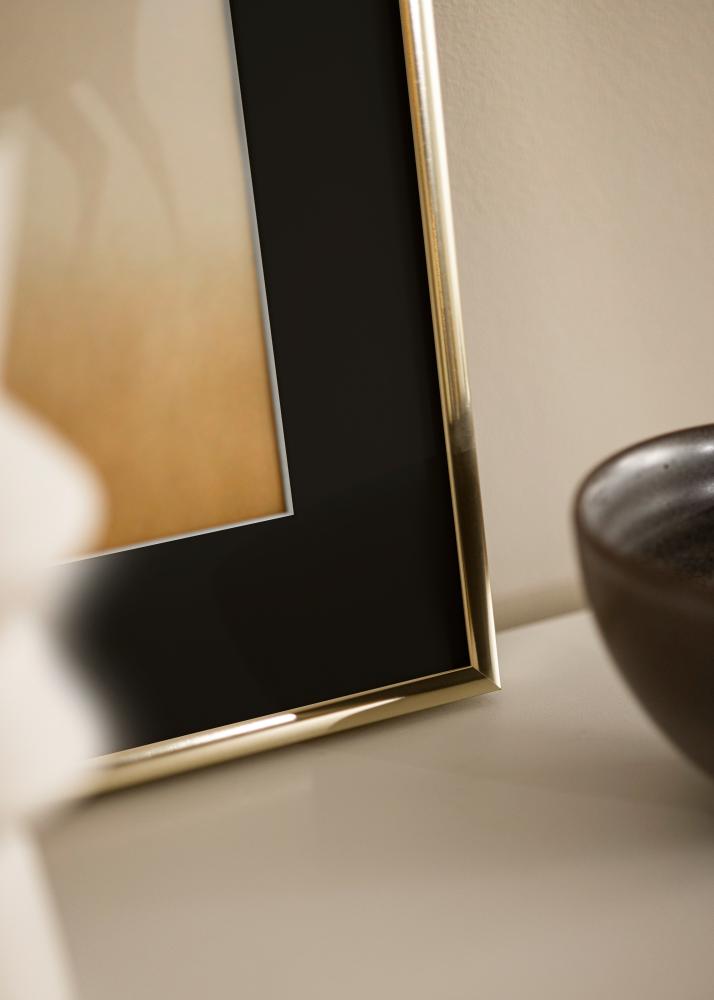 Okvir Aluminij Sjajna Zlatna 70x100 cm - Paspartu Crno 62x85 cm