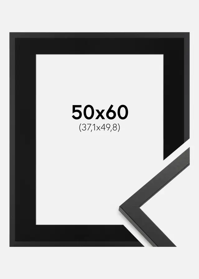 Okvir Trendy Crno 50x60 cm - Paspartu Crno 15x20 inches