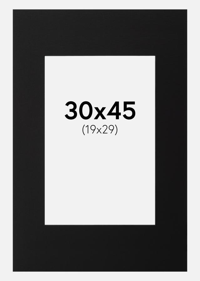 Paspartu Crno Crni unutarnji rub 30x45 cm (19x29)