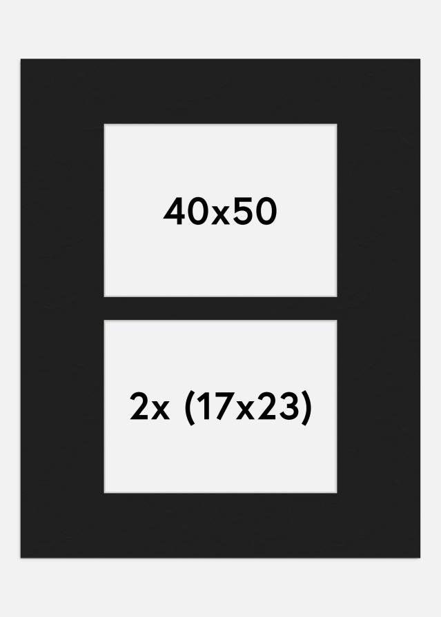 Paspartu Crno 40x50 cm - Kolaž 2 Slike (17x23 cm)