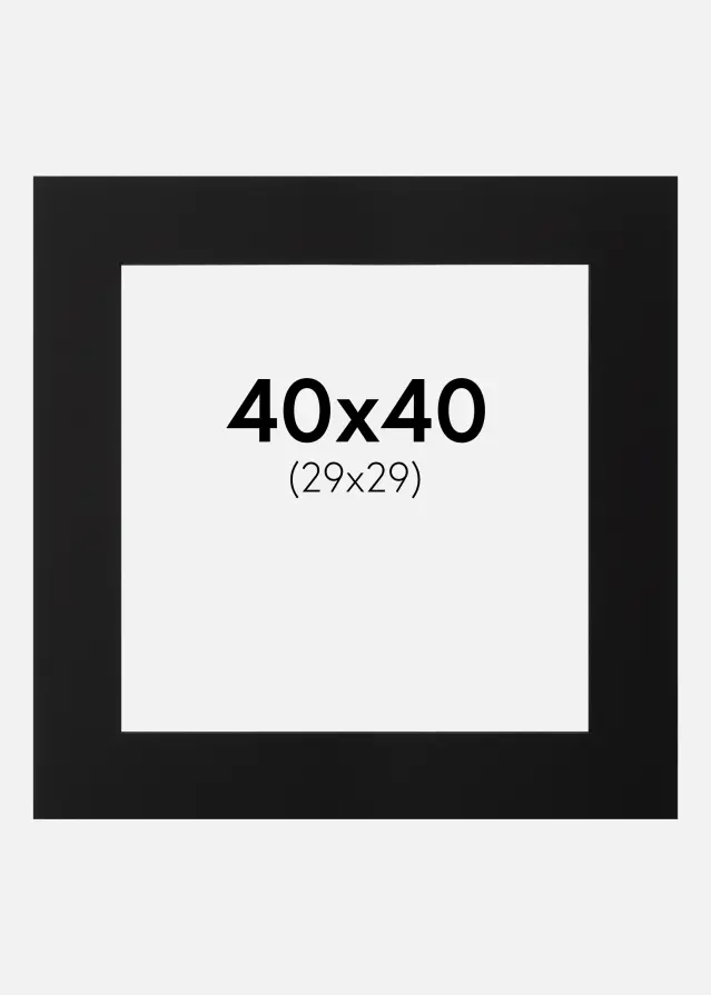 Paspartu Crno Crni unutarnji rub 40x40 cm (29x29)
