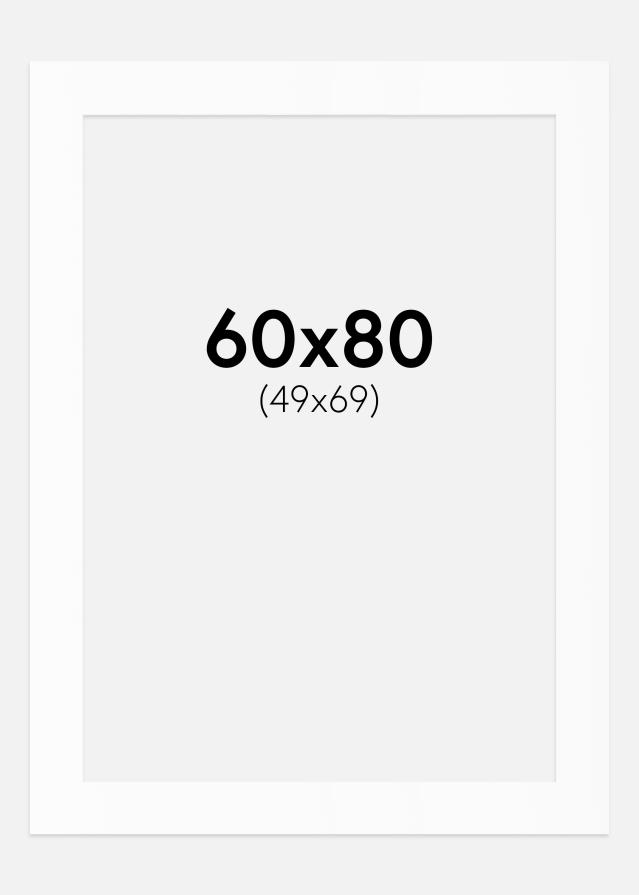 Paspartu Bijelo Standardni Bijeli unutarnji rub 60x80 cm (49x69)