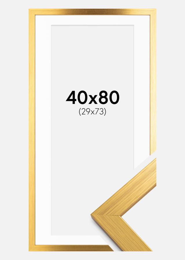 Okvir Gold Wood 40x80 cm - Paspartu Bijelo 30x74 cm