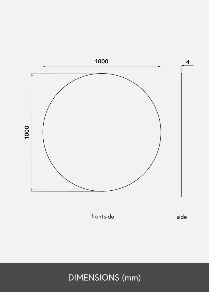 KAILA Okruglo Ogledalo 100 cm Ø