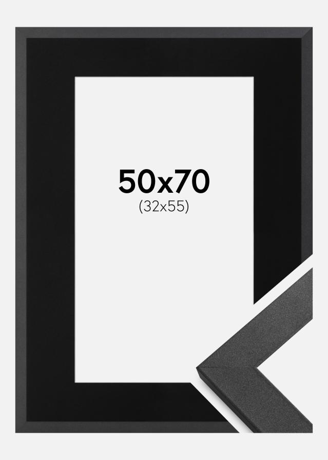 Okvir Graphite Wood 50x70 cm - Paspartu Crno 33x56 cm