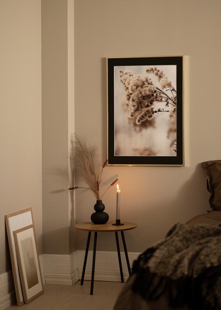 Okvir Aluminij Sjajna Zlatna 70x100 cm - Paspartu Crno 62x85 cm