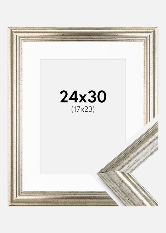 Okvir Västkusten Srebro 24x30 cm - Paspartu Bijelo 18x24 cm