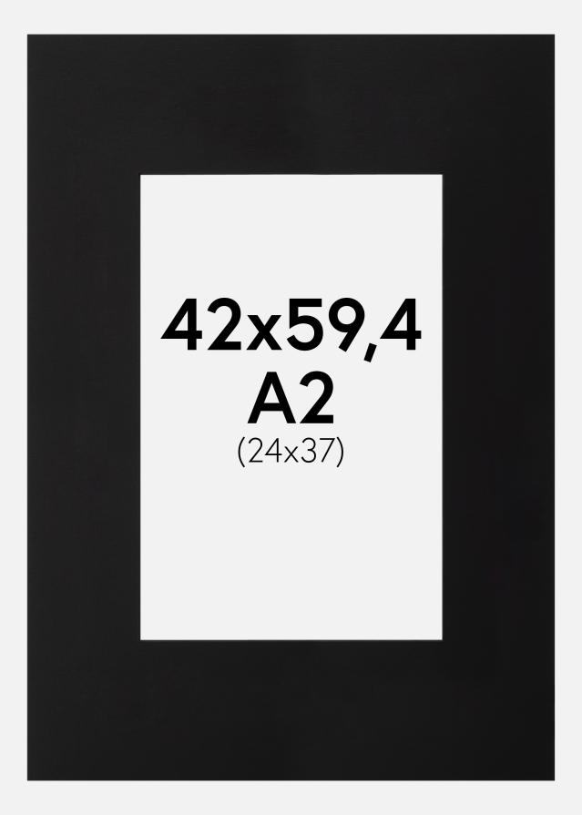 Paspartu Crno Crni unutarnji rub 42x59 cm (24x37)