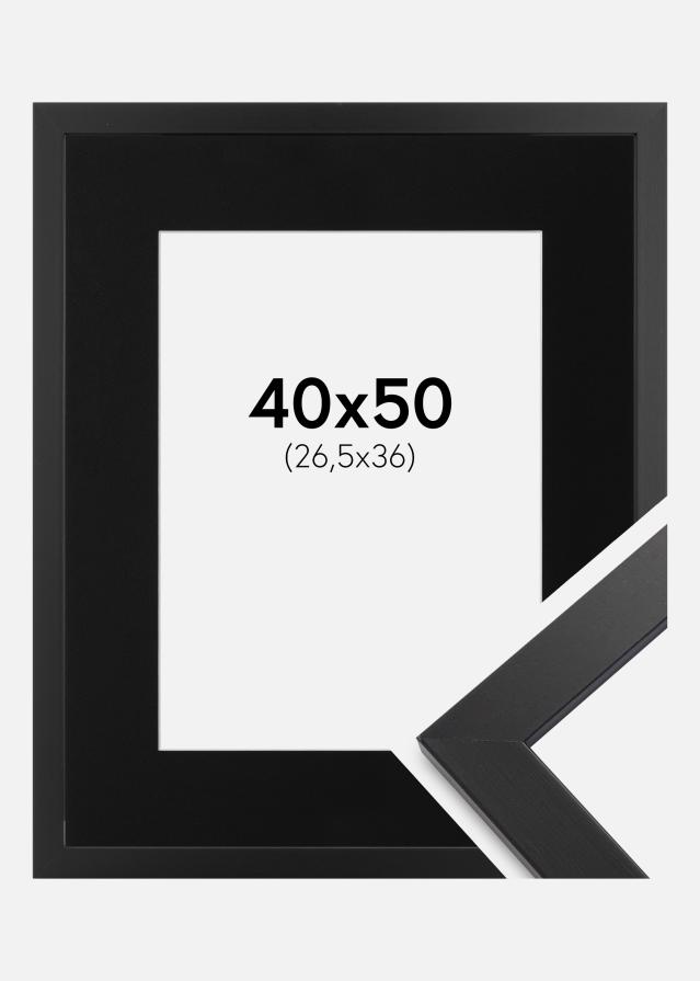 Okvir Black Wood 40x50 cm - Paspartu Crno 27,5x37 cm