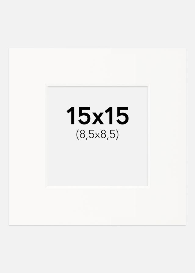 Paspartu Prljavo bijelo Bijeli unutarnji rub 15x15 cm (8,5x8,5)