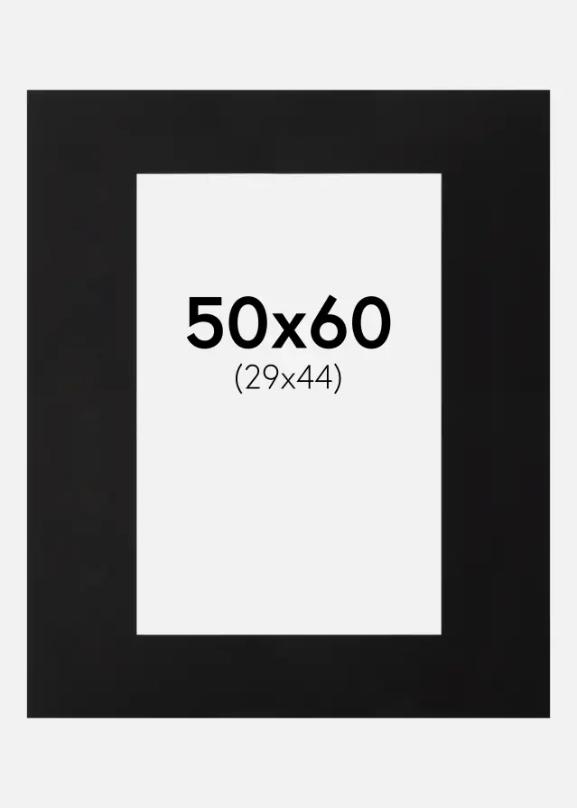 Paspartu Crno Crni unutarnji rub 50x60 cm (29x44)