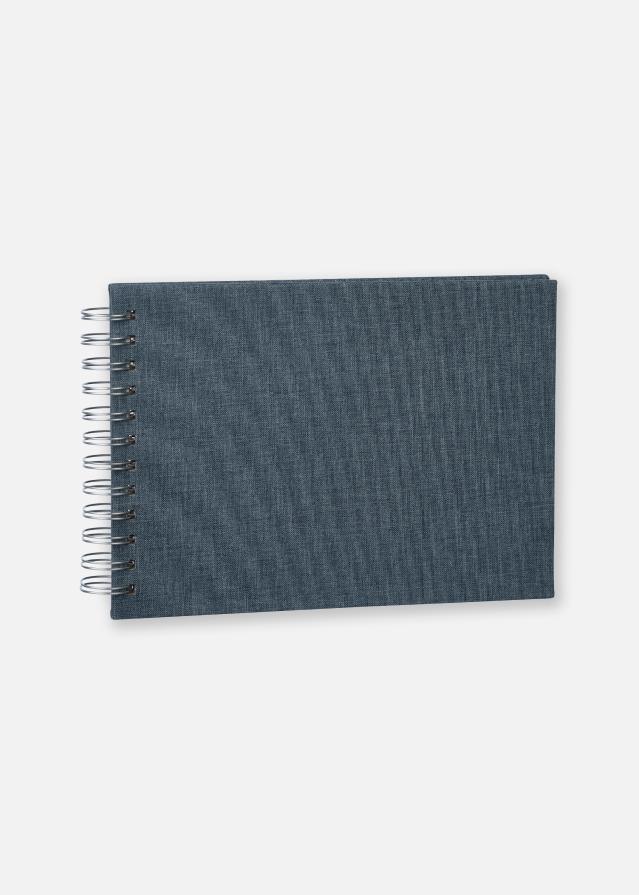 Base Line Platno Wire-O Plava 23x17 cm (40 Bijele Stranice / 20 listova)