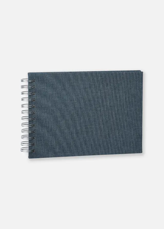 Base Line Platno Wire-O Plava 23x17 cm (40 Bijele Stranice / 20 listova)