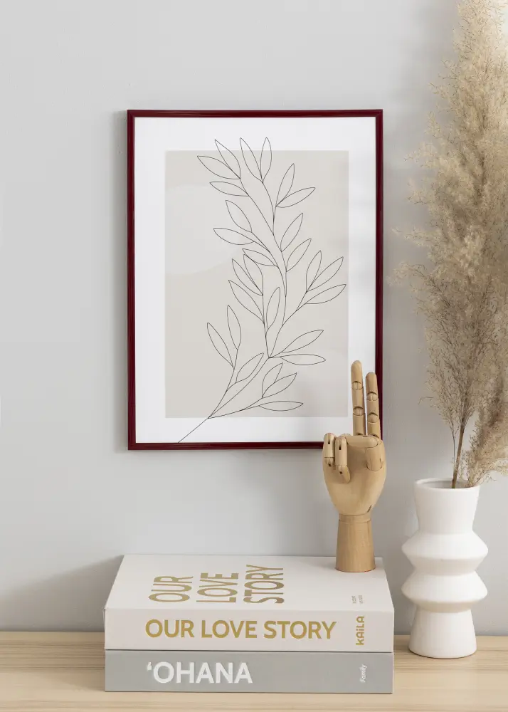 Okvir New Lifestyle Tamno crvena 30x40 cm - Paspartu Crno 21x30 cm