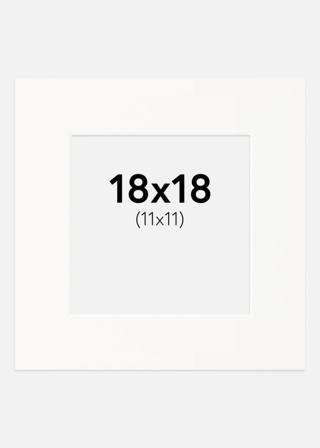 Paspartu Prljavo bijelo Bijeli unutarnji rub 18x18 cm (11x11)