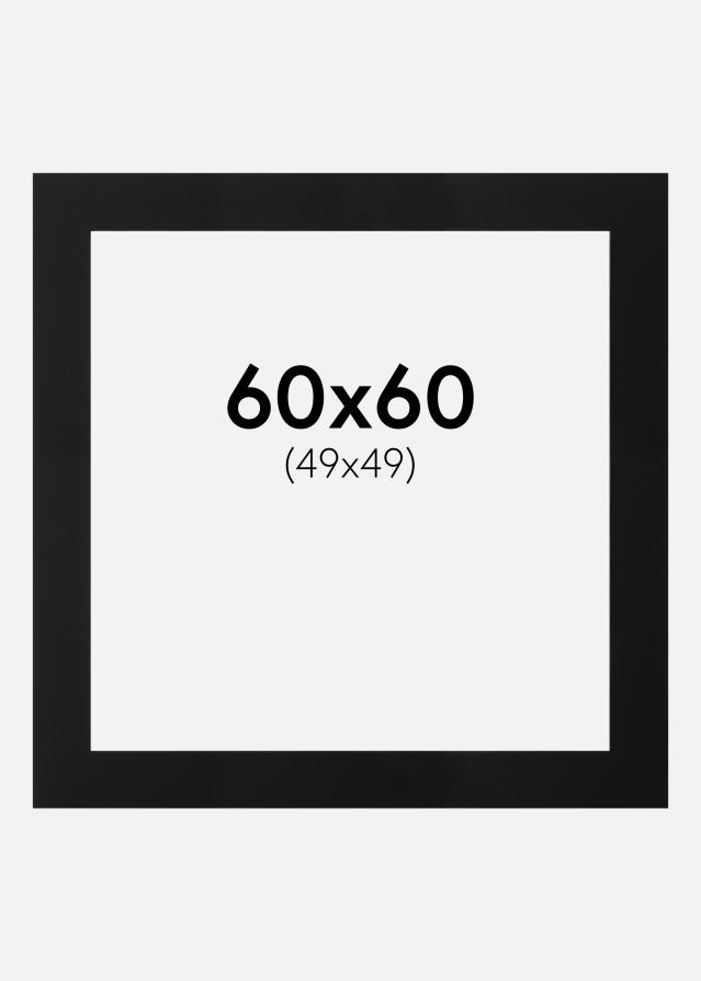 Paspartu Crno Crni unutarnji rub 60x60 cm (49x49)