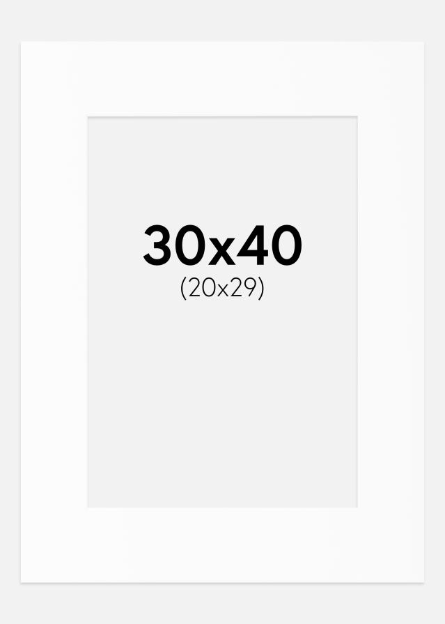 Paspartu Bijelo Standardni Bijeli unutarnji rub 30x40 cm (20x29)