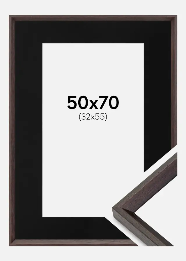 Okvir Globe Espresso 50x70 cm - Paspartu Crno 33x56 cm